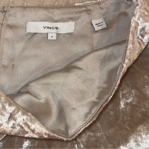 VINCE velvet purl edge paneled slip skirt in oak stone Size:6 STYLE V800430749 - Picture 8 of 16